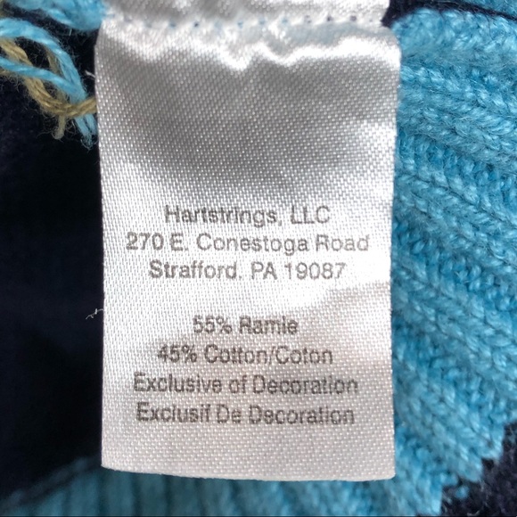Hartstrings Blue Dog Ocean Maine Scene Sweater - Picture 4 of 5
